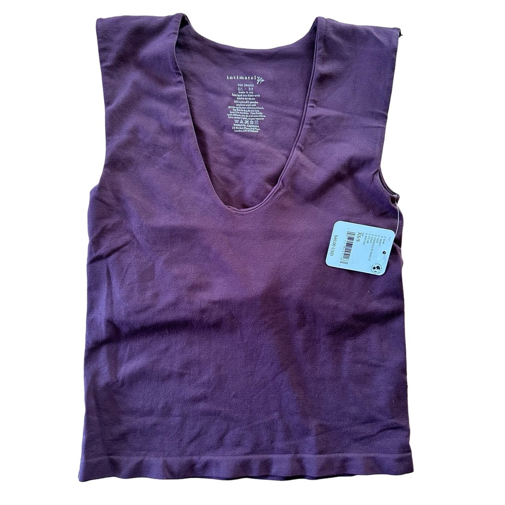 NEW!  FREE PEOPLE Clean Lines Muscle Cami - Choc MERLOT‎ - XS / SMALL